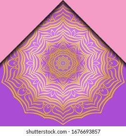 Lujoso marco mandala. Ilustración vectorial.  Para la portada del libro, la invitación a la boda u otra carta de viaje. 