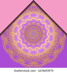 Lujoso marco mandala. Ilustración vectorial.  Para la portada del libro, la invitación a la boda u otra carta de viaje. 