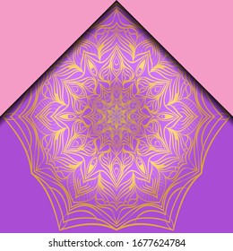 Luxus-Mandala-Hintergrund. Vektorillustration.  Für Buchcover, Hochzeitseinladung oder andere Vorlage Karte. 