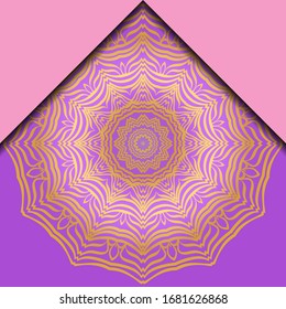 Luxus-Mandala-Hintergrund. Vektorillustration.  Für Buchcover, Hochzeitseinladung oder andere Vorlage Karte. 