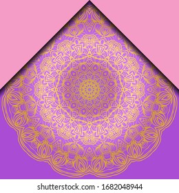 Lujoso marco mandala. Ilustración vectorial. Para la portada del libro, la invitación a la boda u otra carta de viaje. 