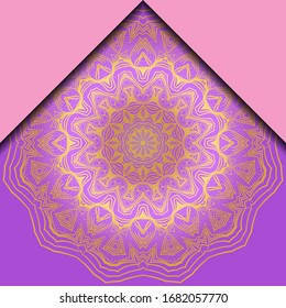 Lujoso marco mandala. Ilustración vectorial. Para la portada del libro, la invitación a la boda u otra carta de viaje. 