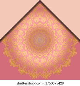 Lujoso entorno Mandala. Ilustración vectorial. Para la portada del libro, la invitación a la boda u otra tarjeta de viaje. 