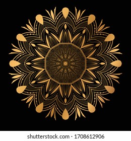 Luxury mandala background vector. Islamic paisley mandala royal pattern card template. Ethnic design for Ramadan,  wedding invitation mandala, tatoo design