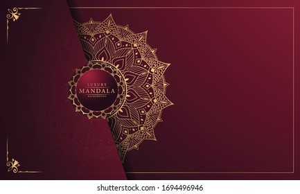 
Mandala de lujo para invitación a boda, portada de libro, volante, menú, folleto o folleto