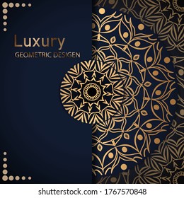 Luxury mandala background for wedding invitation, book cover. Patterns in Moroccan, Indian, Islamic, Chinese Post, Nepali or Arabic Style. Decor. Zentangle Mandala