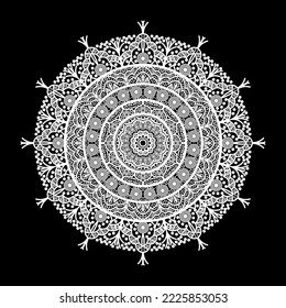 Luxury mandala background with white or silver  pattern decorative mandala for print, poster, cover, brochure, flyer, banner.