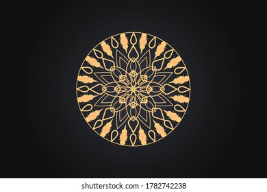 Luxury mandala with black background