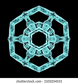 luxury mandala in black background, vector illustration.