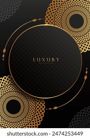 luxury mandala black gold art background, islamic circle line design, elegant diwali india wallpaper, artwork for web templates, cover invitation card 