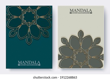 luxury mandala book cover in gold