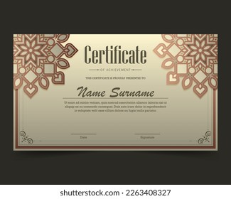 Luxury mandala certificate award diploma