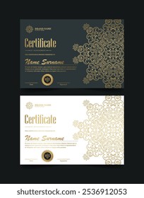 Luxury mandala certificate award diploma