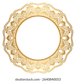 Luxury mandala with circle frame transparent background in islamic arabesque style pattern floral for invitation	