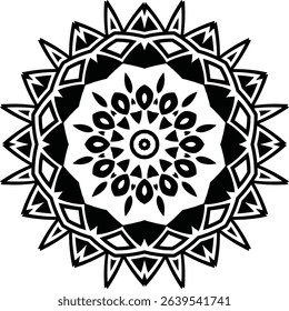 Luxury Mandala Circular Pattern in Form of Mandala With Flower for Henna, Mehndi, Tattoo, Decoration Decorative Ornament in Ethnic Oriental Style.