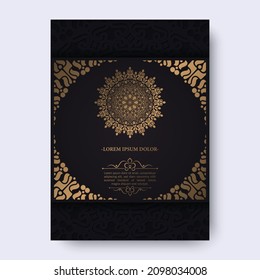 Luxury mandala cover in dark color