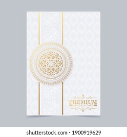 Luxury mandala cover in white gold color