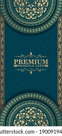 Luxury mandala decorative card in gold color
