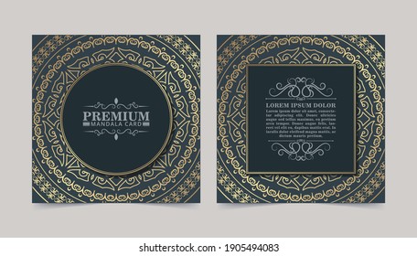 Luxury mandala decorative card in gold color