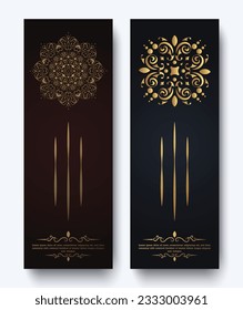 Luxury mandala decorative card in gold color