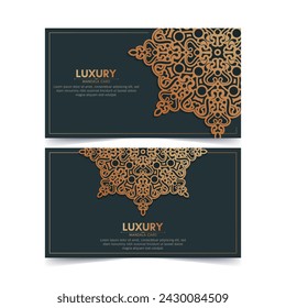 Luxury mandala decorative card in gold color