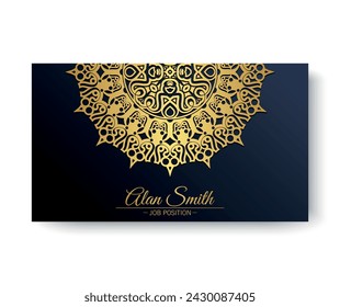 Luxury mandala decorative card in gold color