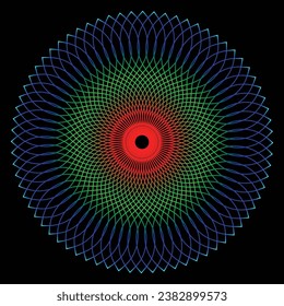 Conception de mandala de luxe, arrière-plan abstrait coloré, mandala à Fleurs