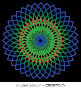 Conception de mandala de luxe, arrière-plan abstrait coloré, mandala à Fleurs