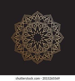 Luxury mandala design background in gold color
