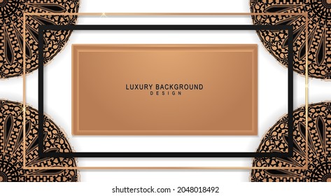 luxury mandala design background  in gold and black