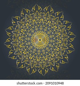 luxury mandala design background in gold color. Vector illustration