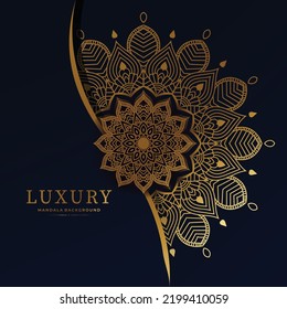 Luxury mandala design background in gold color
