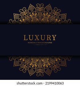 Luxus-Mandala-Designhintergrund auf goldenem Hintergrund
