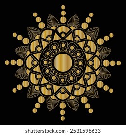 Luxury mandala design background in gold color