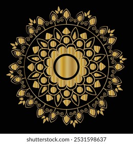 Luxury mandala design background in gold color