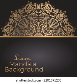 Plantilla de fondo de diseño de mandala de lujo