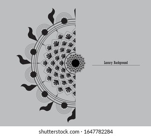 Luxury mandala design background, Unusual flower shape oriental line vector.