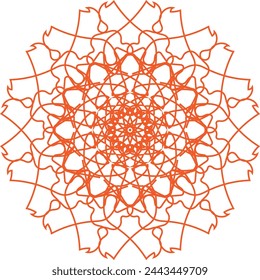 Luxury mandala design black background in gold color