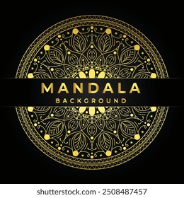 Luxus Mandala Design schwarzen Hintergrund in goldener Farbe, goldener Mandala Hintergrund für Hochzeit und Einladungen im floralen Stil Premium Vector, Mandala. Vintage dekoratives Element. Ethnische Rundschmuck.