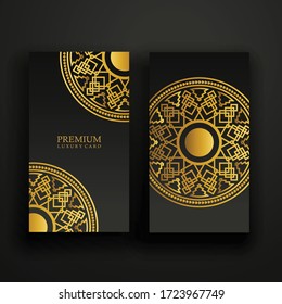 Luxury mandala design in gold color.  Can be used for textile, greeting card, coloring book, phone case print or etc. 