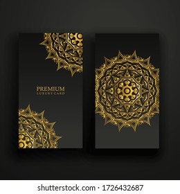 Luxury mandala design in gold color. Can be used for textile, greeting card, coloring book, phone case print or etc.