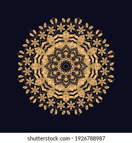 Luxury mandala design gold color vector logo icon illustration for print