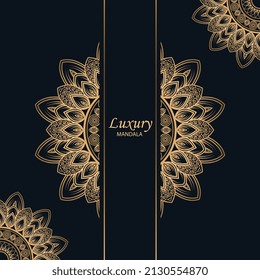 Luxury mandala design gold color Vector