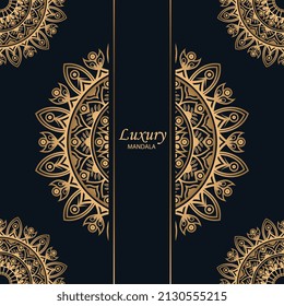 Luxury mandala design gold color Vector