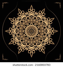 Luxury mandala design gold color Vetor