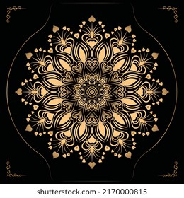 Luxury mandala design gold color Vetor