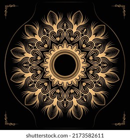 Luxury mandala design gold color Vetor