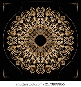 Luxury mandala design gold color Vetor