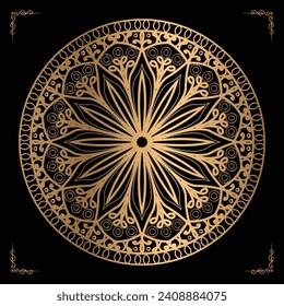 Luxury mandala design gold color