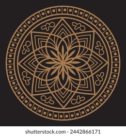  Luxury mandala design gold color Vetor